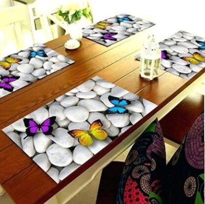 SHYAM Rectangular Pack of 6 Table Placemat(Multicolor, PVC)