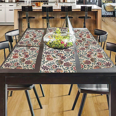 PRAKARTIK Rectangular Pack of 4 Table Placemat(Multicolor, Cotton)