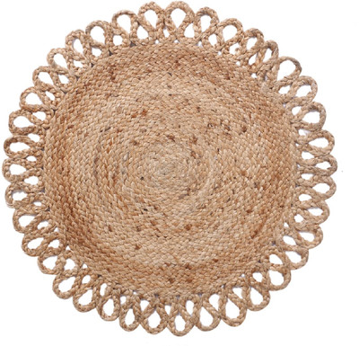 SIYA TEXTILES Round Pack of 2 Table Placemat(Brown, Jute)
