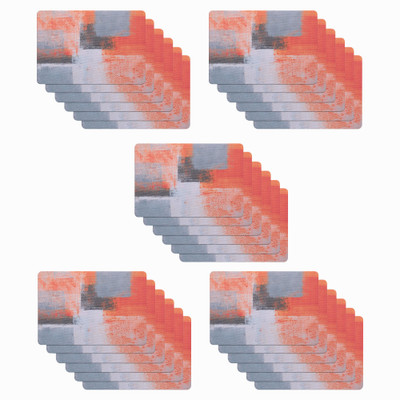 KUBER INDUSTRIES Rectangular Pack of 30 Table Placemat(Orange, Grey, PVC)