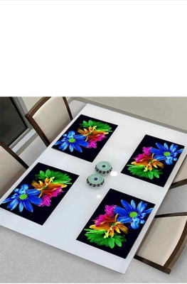 SANRAKSSHAN Rectangular Pack of 6 Table Placemat(Multicolor, Lavender, PVC)