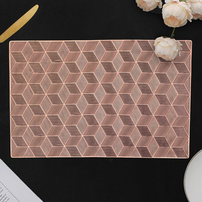 DPA Collection Rectangular Pack of 2 Table Placemat(Brown, PVC)