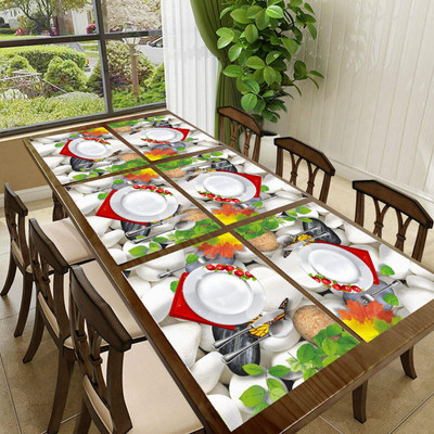 REVEXO Rectangular Pack of 6 Table Placemat(White, PVC)