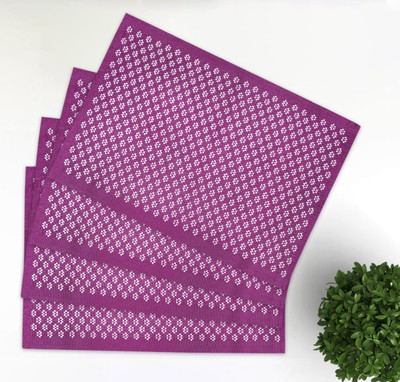 OASIS Rectangular Pack of 4 Table Placemat(Purple, Cotton)