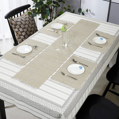 orric Rectangular Pack of 5 Table Placemat(White, River Grass)