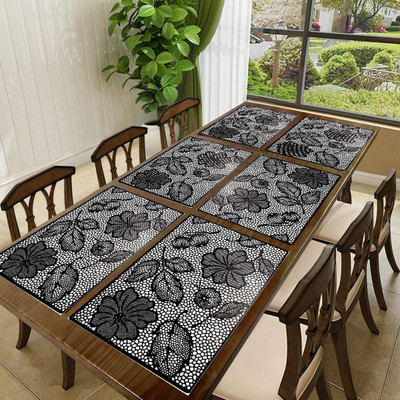 Creadcraft Rectangular Pack of 6 Table Placemat(Multicolor, Red, PVC)