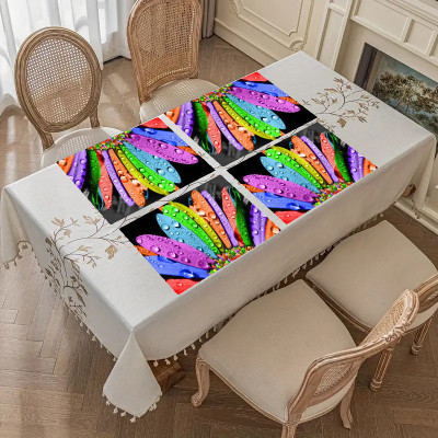 SANRAKSSHAN Rectangular Pack of 6 Table Placemat(Multicolor, PVC)