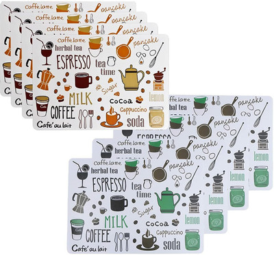 pepplo Rectangular Pack of 8 Table Placemat(Multicolor, Plastic)