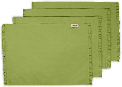 Vargottam Rectangular Pack of 6 Table Placemat(Light Green, Cotton)