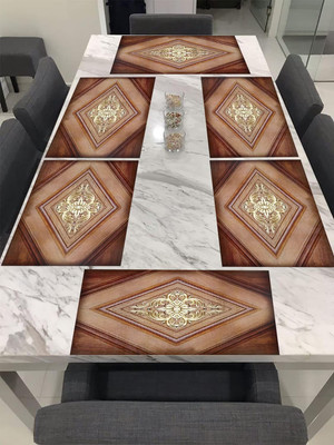 E-Retailer Rectangular Pack of 6 Table Placemat(Brown, PVC)