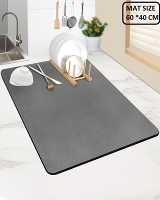 FERY Rectangular Pack of 1 Table Placemat(Multicolor, Grey, Plastic, Microfibre, Polypropylene)