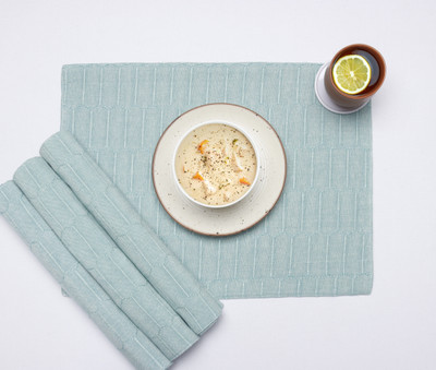 AIRWILL Rectangular Pack of 4 Table Placemat(Green, Cotton)
