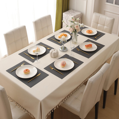 HOKiPO Rectangular Pack of 6 Table Placemat(Black, Polypropylene)