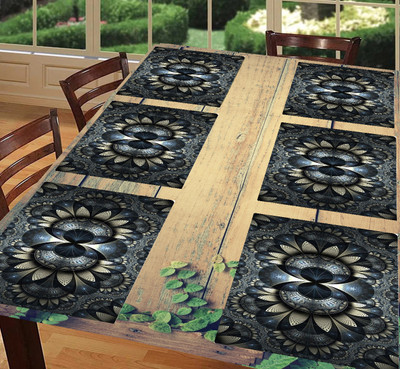 Creadcraft Rectangular Pack of 6 Table Placemat(Multicolor, Silver, PVC)