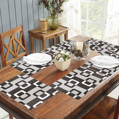 Flipkart SmartBuy Rectangular Pack of 6 Table Placemat(Black, PVC)