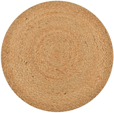 TH Creative Round Pack of 1 Table Placemat(Beige, Jute)