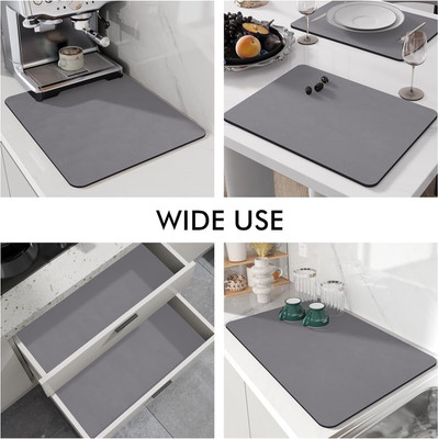 Crystal zone Rectangular Pack of 1 Table Placemat(Grey, Rubber, Leather)
