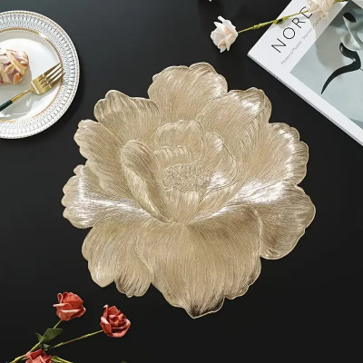 DPA Collection Round Pack of 1 Table Placemat(Silver, PVC)
