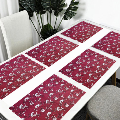 SANRAKSSHAN Rectangular Pack of 6 Table Placemat(Multicolor, PVC)