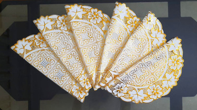 Univara Round Pack of 6 Table Placemat(Gold, PVC)