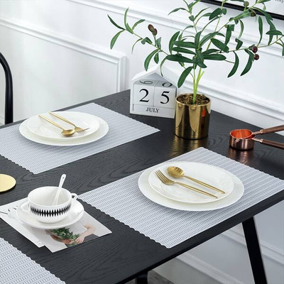 Flipkart SmartBuy Rectangular Pack of 2 Table Placemat(Silver, PVC)