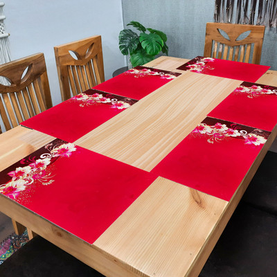 Flipkart SmartBuy Rectangular Pack of 6 Table Placemat(Red, PVC)