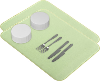 KUBER INDUSTRIES Rectangular Pack of 2 Table Placemat(Green, Microfibre)