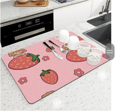 NYS STORE Rectangular Pack of 1 Table Placemat(Pink, Polyester)