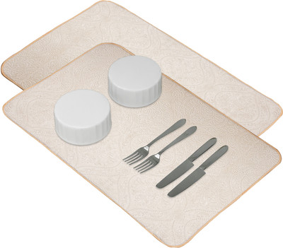 KUBER INDUSTRIES Rectangular Pack of 2 Table Placemat(Yellow, Microfibre)