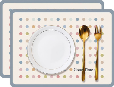 YELONA Rectangular Pack of 2 Table Placemat(Multicolor, Leather)