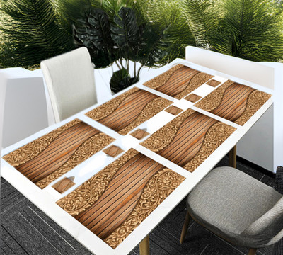 REVEXO Rectangular Pack of 6 Table Placemat(Multicolor, PVC)