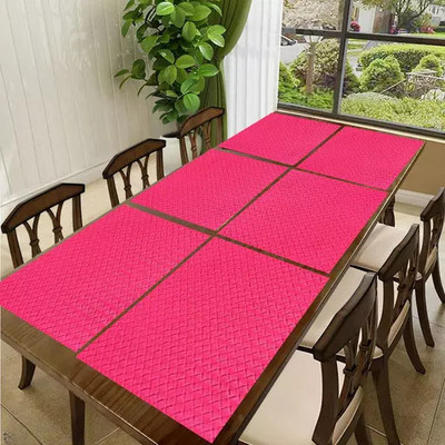 Mopak Decor Rectangular Pack of 6 Table Placemat(Pink, Polyester)