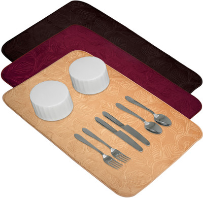 KUBER INDUSTRIES Rectangular Pack of 3 Table Placemat(Multicolor, Microfibre)