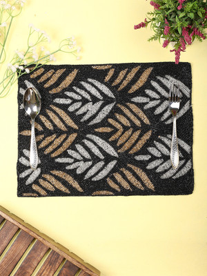 Aaditya Exports Rectangular Pack of 1 Table Placemat(Black, Cotton)