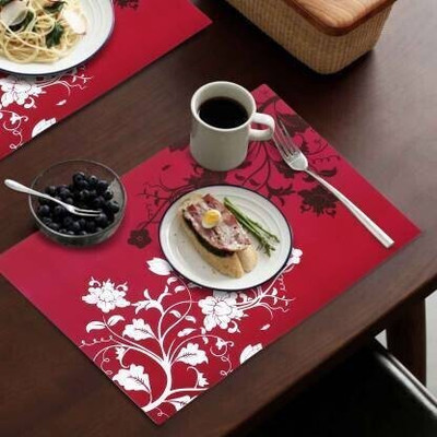 SANRAKSSHAN Rectangular Pack of 6 Table Placemat(Multicolor, PVC)