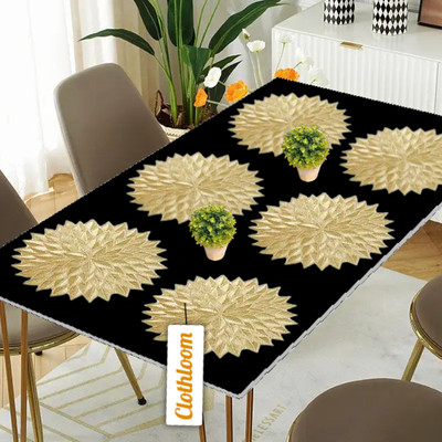 Clothloom Round Pack of 6 Table Placemat(Gold, Plastic)