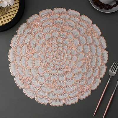 DPA Collection Round Pack of 1 Table Placemat(Brown, PVC)
