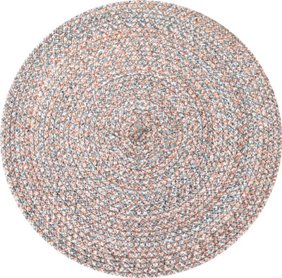 LADLI JEE Round Pack of 1 Table Placemat(Peach, Grey, Polyester)