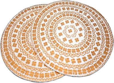 shiv charan Round Pack of 2 Table Placemat(Beige, Cotton)