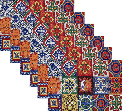 PRAKARTIK Rectangular Pack of 6 Table Placemat(Multicolor, Cotton)