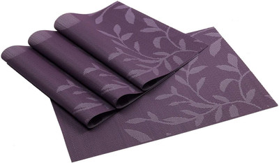 KGBTREADS Rectangular Pack of 4 Table Placemat(Purple, PVC)