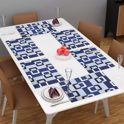 Flipkart SmartBuy Rectangular Pack of 6 Table Placemat(Blue, White, PVC)