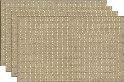 Winner Rectangular Pack of 4 Table Placemat(Gold, PVC)