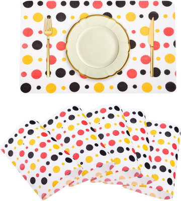 KUBER INDUSTRIES Rectangular Pack of 6 Table Placemat(White, PVC)