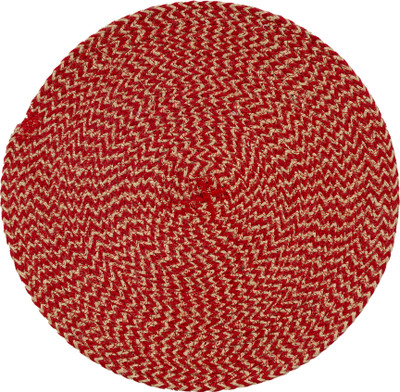 Sui Dhagga Round Pack of 4 Table Placemat(Red, Polyester)
