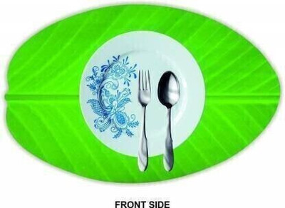 REVEXO Rectangular Pack of 6 Table Placemat(Green, PVC)