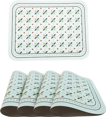 Lellow Rectangular Pack of 4 Table Placemat(Dark Green, White, Brown, Leather)