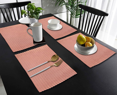DPA Collection Rectangular Pack of 4 Table Placemat(Brown, PVC)