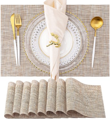 Wishland Rectangular Pack of 1 Table Placemat(Multicolor, Beige, PVC)