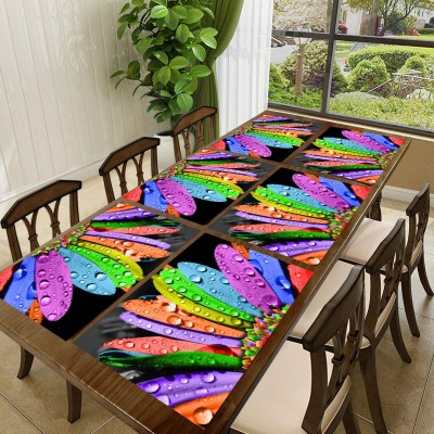 REVEXO Rectangular Pack of 6 Table Placemat(Multicolor, Orange, PVC)